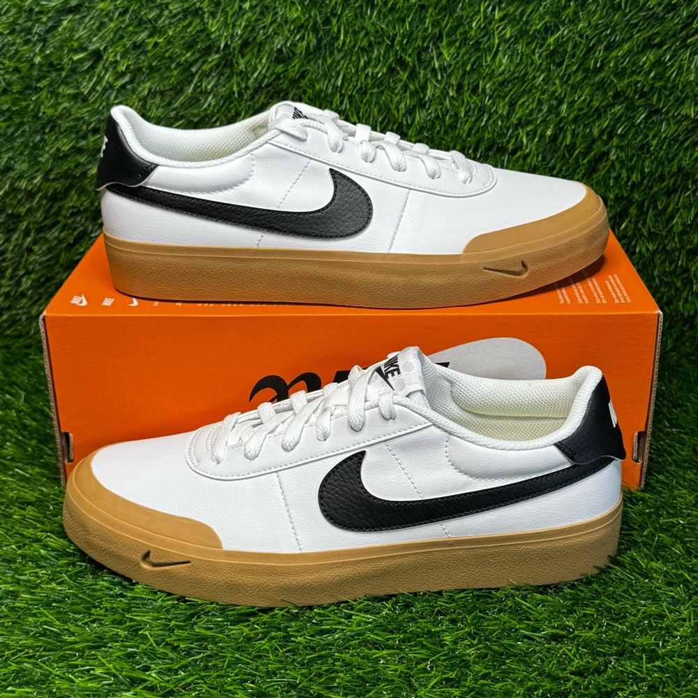 Size 8.5 - Mens Nike Court Shot White Gum Brown Black Retro Sneakers FQ8146 112
